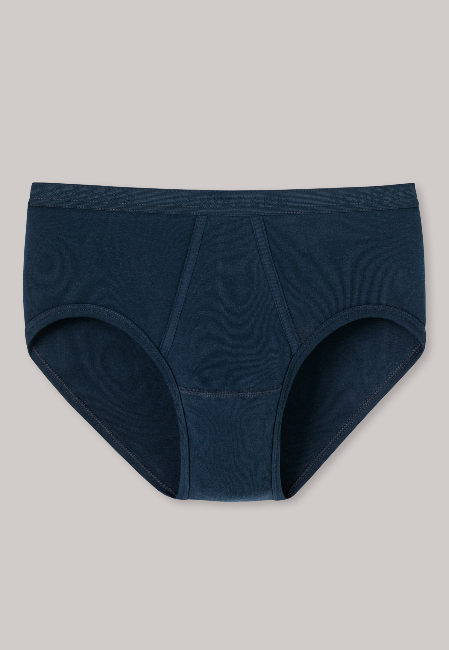 Sport briefs with fly, fine rib, navy blue - Original Classics