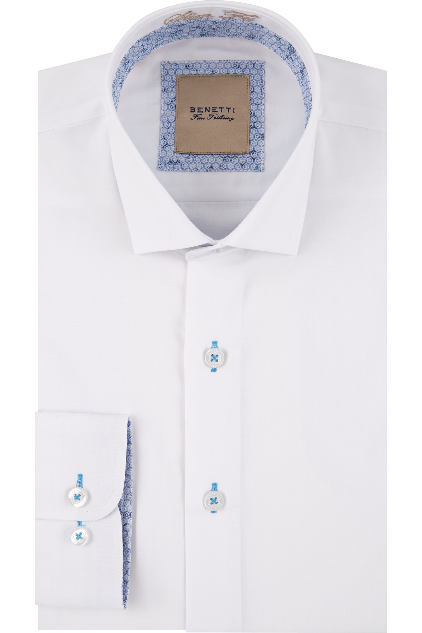 Benetti Slim Fit Formal Shirt - White - Hores Stores
