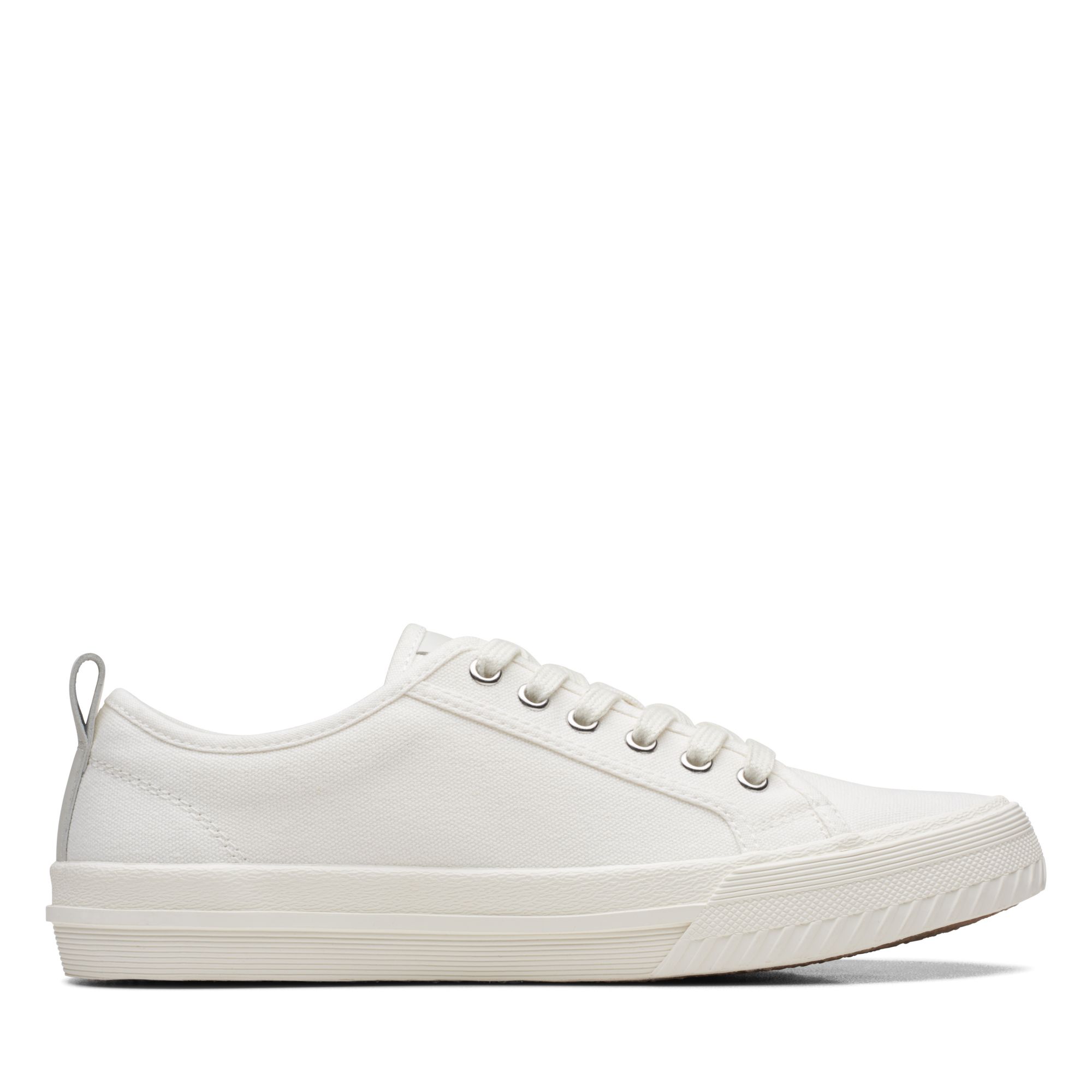 Clarks Roxby Lace White Canvas - Hores Stores