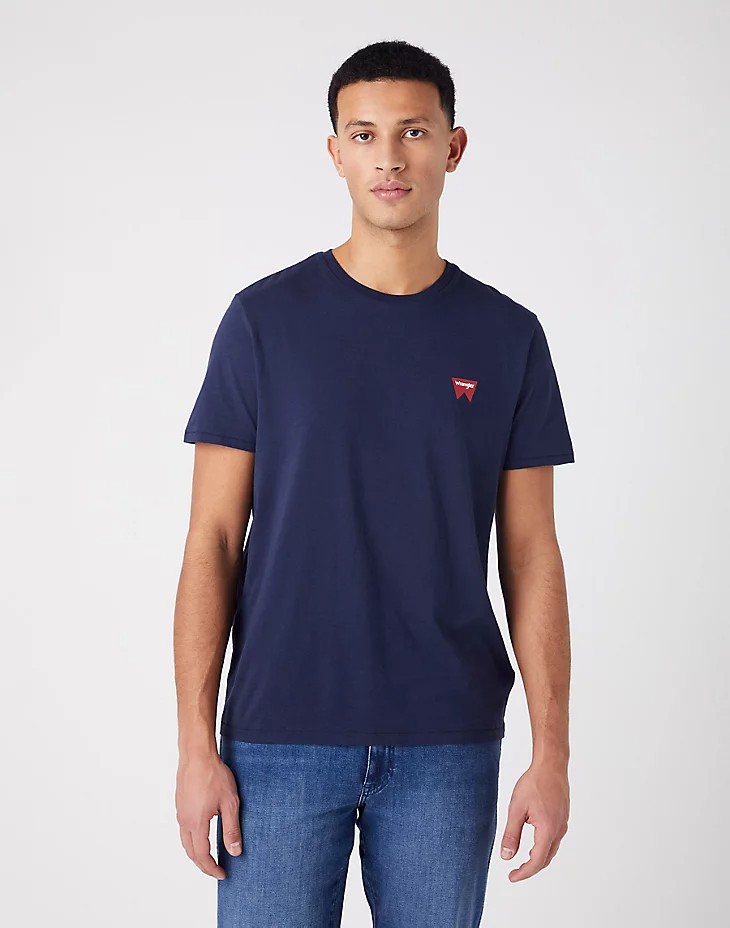 Wrangler Sign Off Tee Navy - Hores Stores