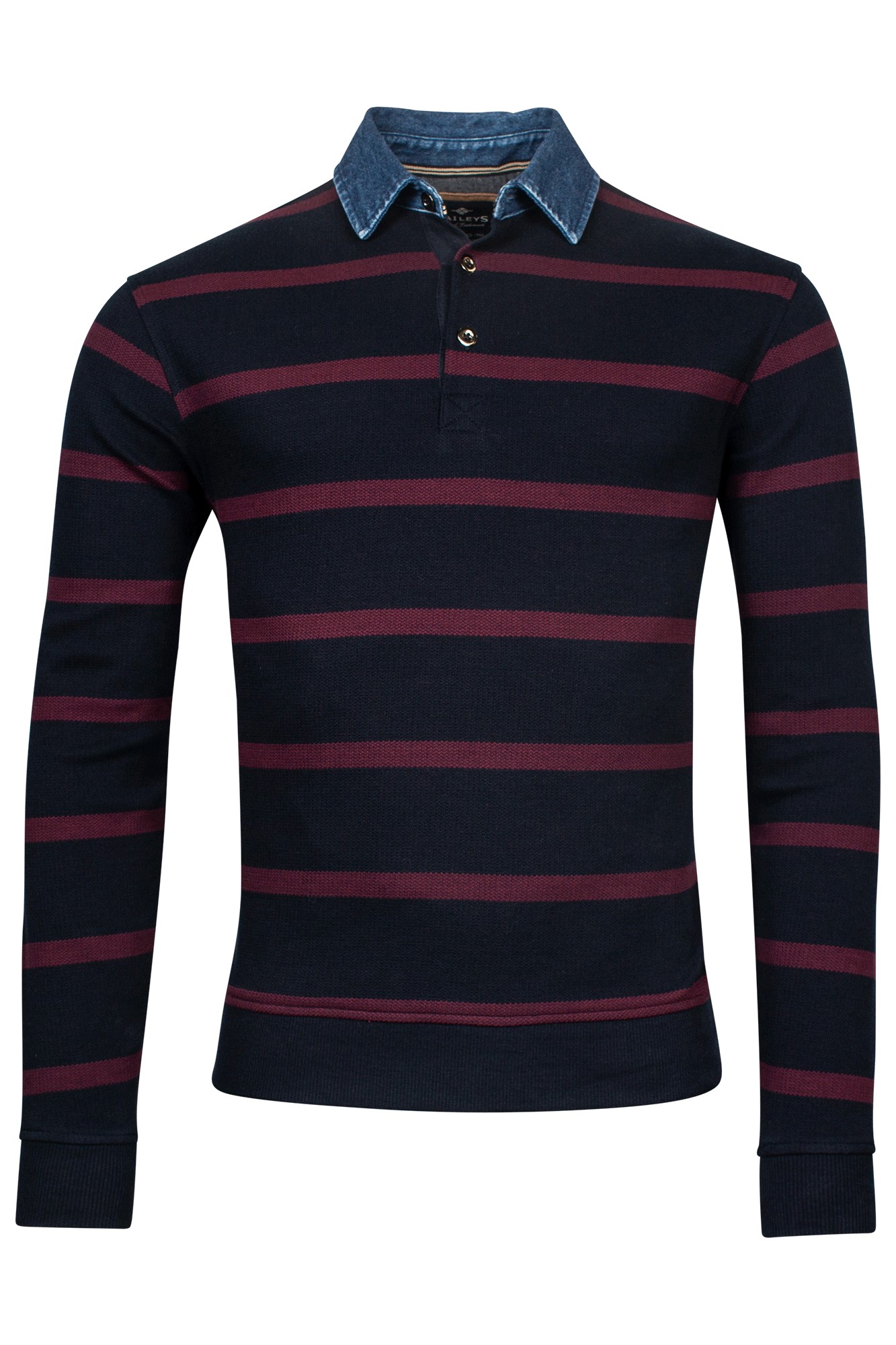 Baileys Sweatshirt Denim Polo Collar - Hores Stores