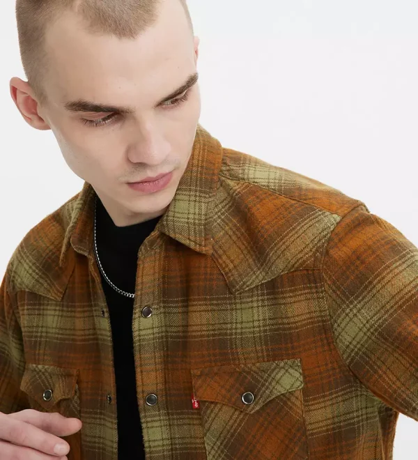 Levi's Barstow Western Standard Shirt - Plaid Monks Robe - Image 4