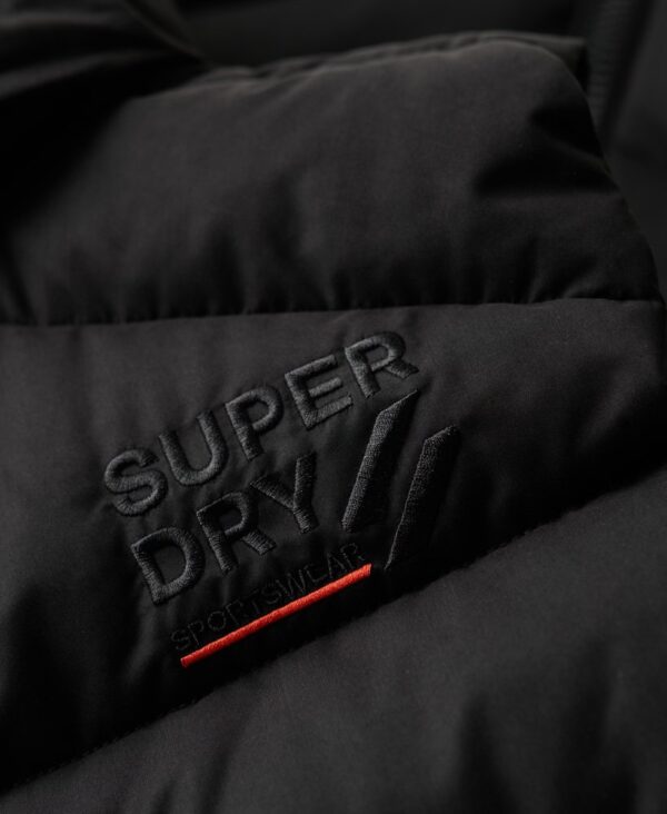 Superdry Hooded Microfibre Padded Gilet - Black - Image 5