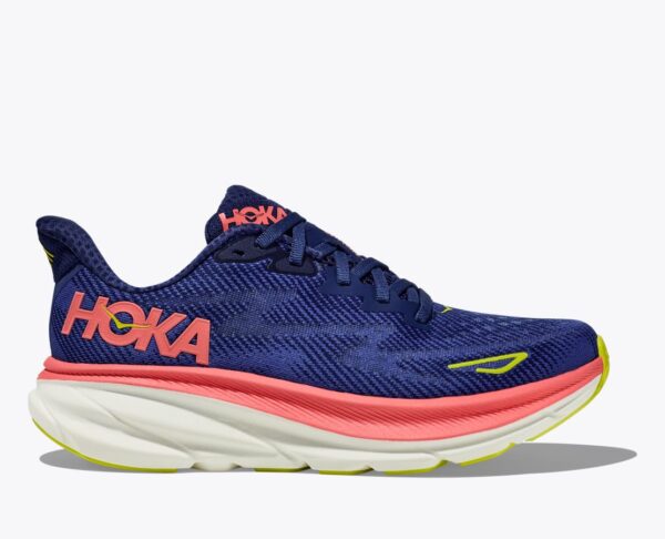 Women's Hoka Clifton 9 - Evening Sky/Coral - Image 2