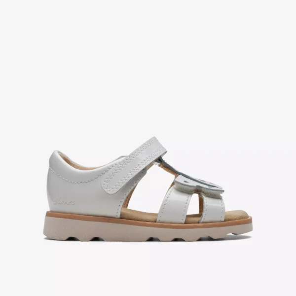 Clarks Girls Sandal Crown Beat - White Patent - Image 12