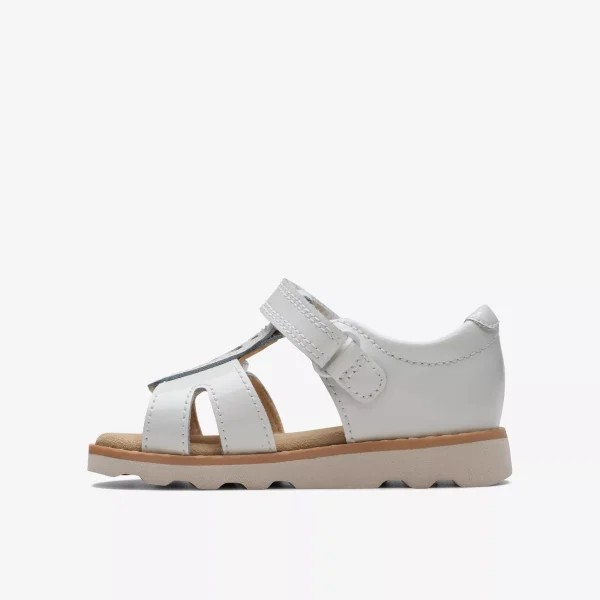 Clarks Girls Sandal Crown Beat - White Patent - Image 4