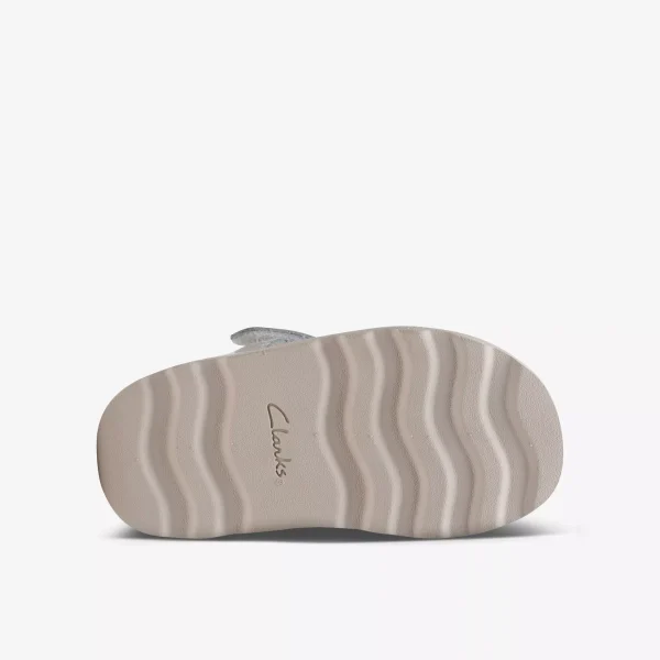 Clarks Girls Sandal Crown Beat - White Patent - Image 5