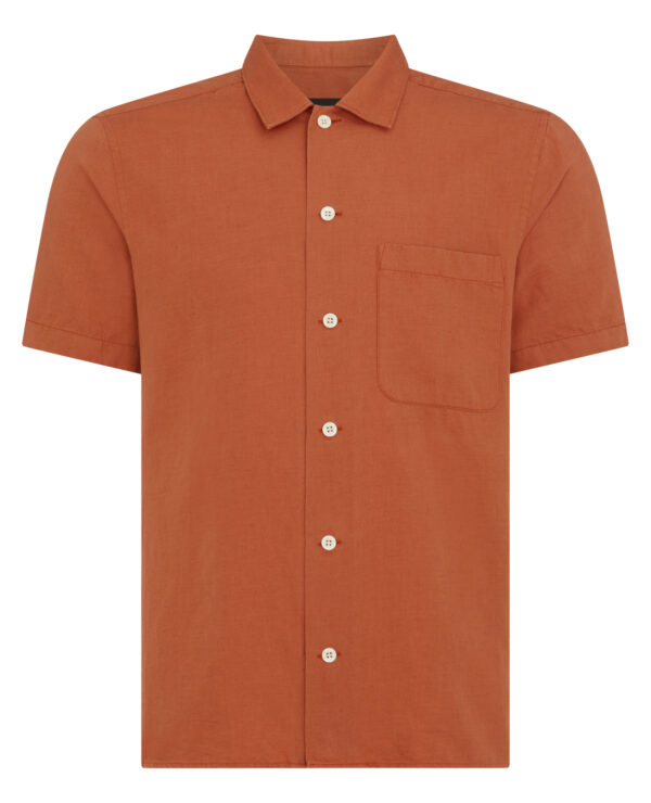 Remus Uomo Terracotta Seville Short Sleeve Casual Shirt - Image 6