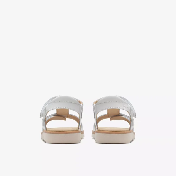 Clarks Girls' Crown Beat Kid Sandal - White Patent - Image 6