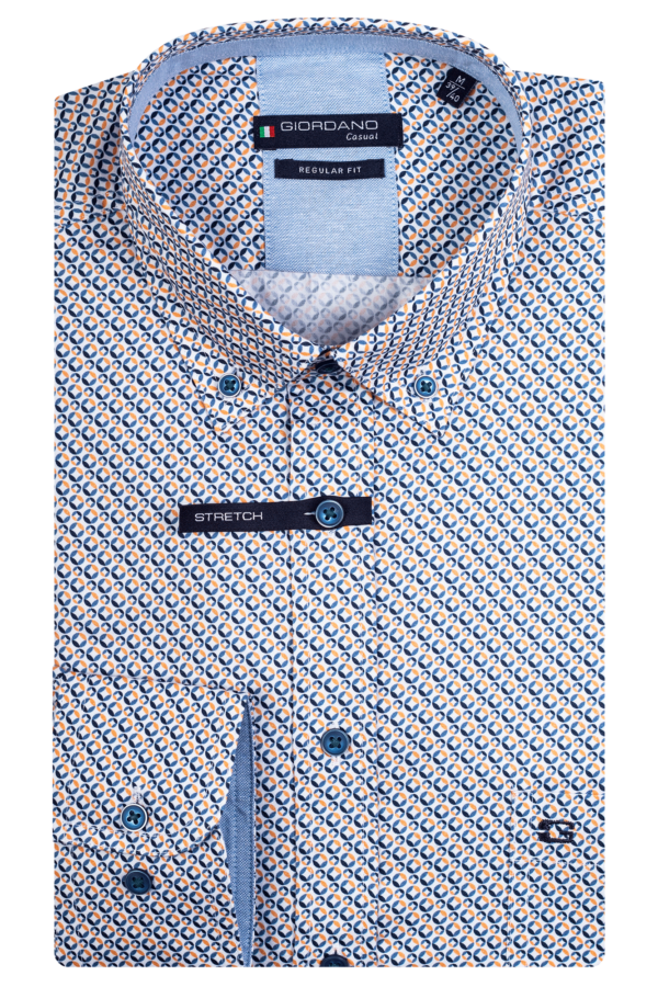 Giordano Long Sleeve Shirt - Circle Print Orange