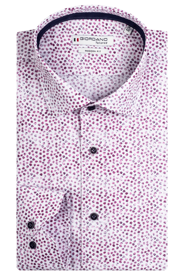 Giordano Long Sleeve Shirt - Small Dot Print Soft Pink