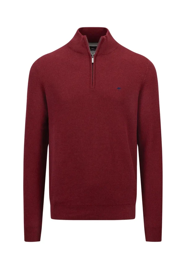 Fynch Hatton Half Zip - Ruby Red - Image 3