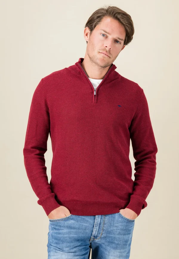 Fynch Hatton Half Zip - Ruby Red