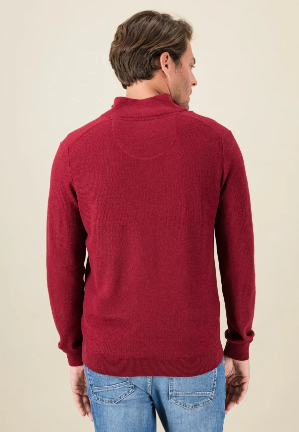 Fynch Hatton Half Zip - Ruby Red - Image 2