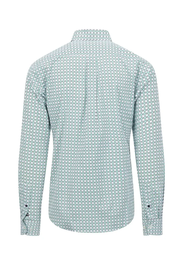 Fynch Hatton L/s Shirt all over print - Grass Green - Image 2