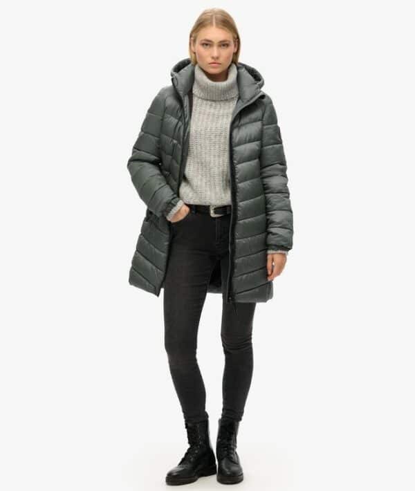Superdry Hooded Fuji Mid Padded Jacket - Stormy Blue - Image 5