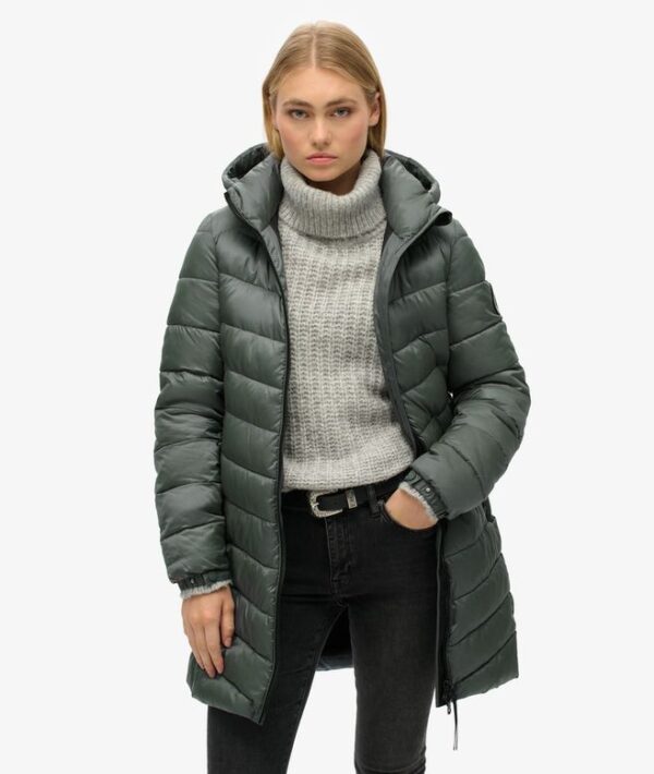 Superdry Hooded Fuji Mid Padded Jacket - Stormy Blue