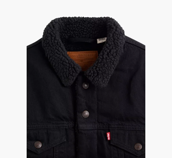 Levi’s Sherpa Trucker Jacket Black - Image 5