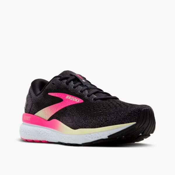 Brooks Ghost 16 - Black/Pink/Yellow - Image 4