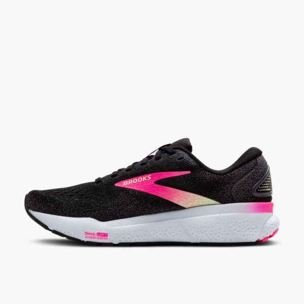Brooks Ghost 16 - Black/Pink/Yellow - Image 2