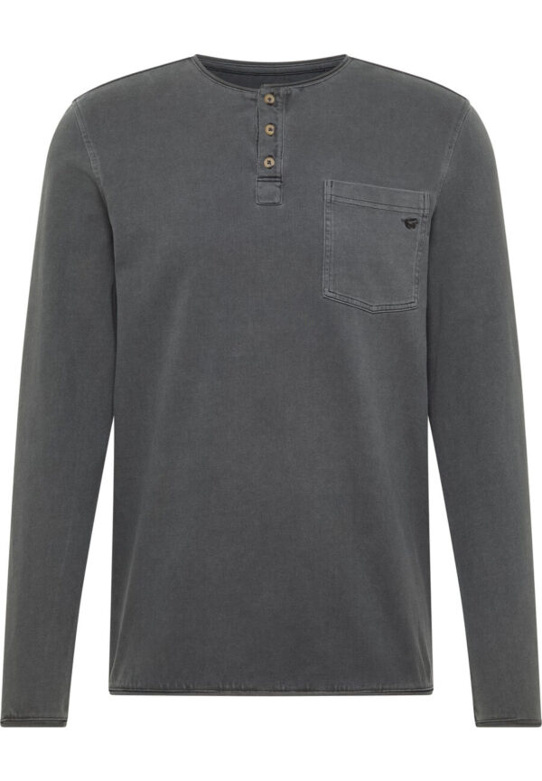 Mustang Henley LS Shirt - Grey - Image 5