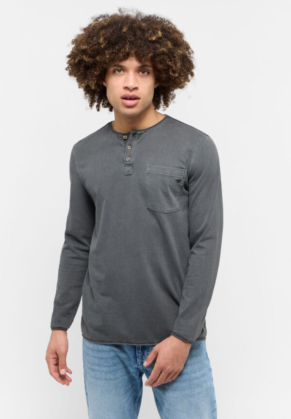 Mustang Henley LS Shirt - Grey