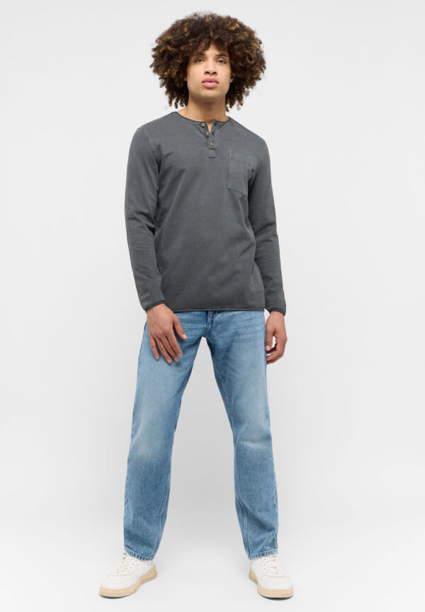 Mustang Henley LS Shirt - Grey - Image 2