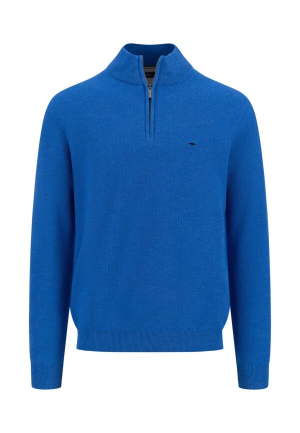 Fynch Hatton Cotton 1/4 Zip - Strong Blue - Image 5