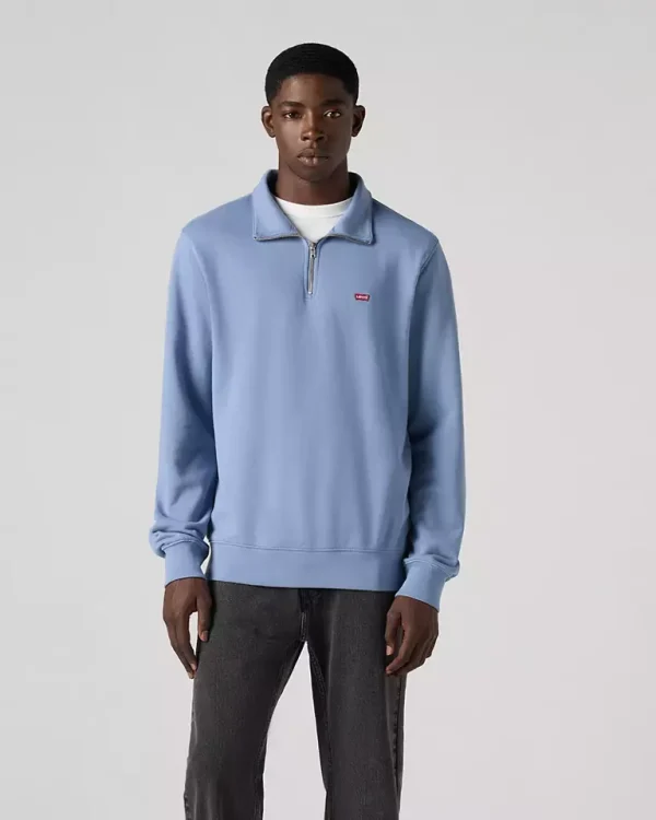 Levi’s Original Housemark Quarter-zip Pullover - Cliff Blue