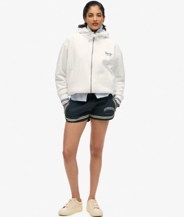 Superdry Country Club Velour Zip Hoodie - Off White - Image 3