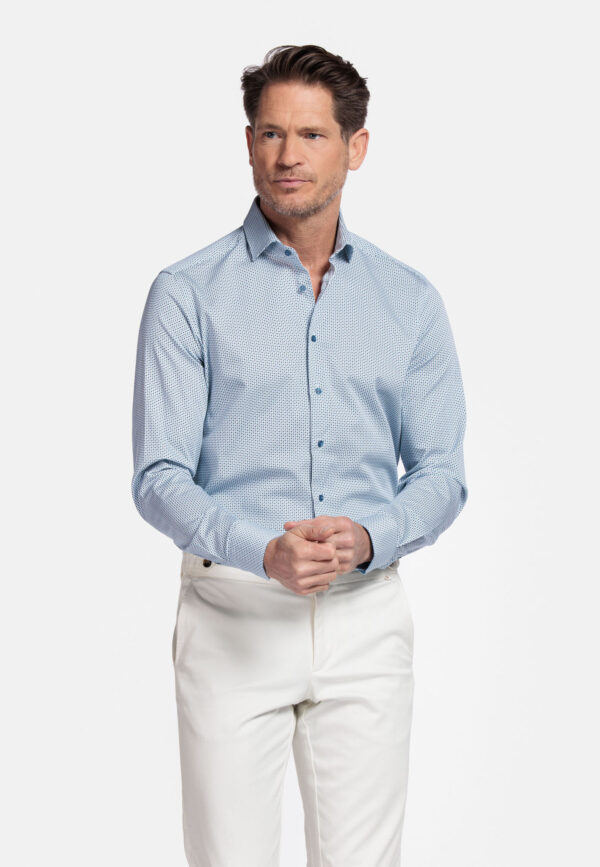 Giordano Long Sleeve Semi Cutaway Shirt - Navy Detail - Image 2