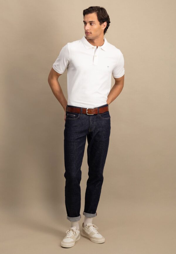 Fynch Hatton Premium cotton polo shirt - White - Image 2