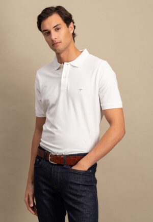 Fynch Hatton Premium cotton polo shirt - White