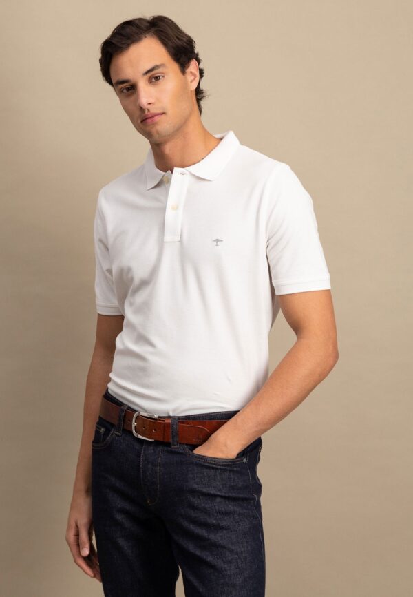 Fynch Hatton Premium cotton polo shirt - White