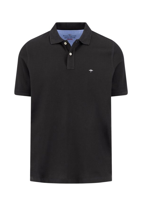 Fynch Hatton Premium cotton polo shirt - Black - Image 6