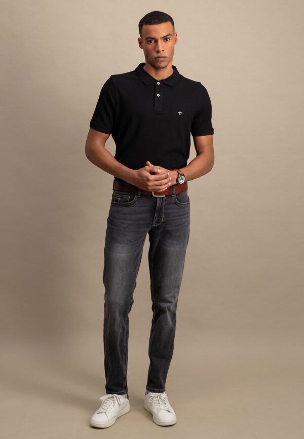 Fynch Hatton Premium cotton polo shirt - Black - Image 3
