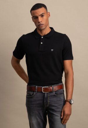 Fynch Hatton Premium cotton polo shirt - Black