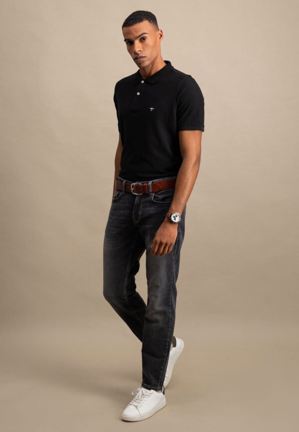 Fynch Hatton Premium cotton polo shirt - Black - Image 2