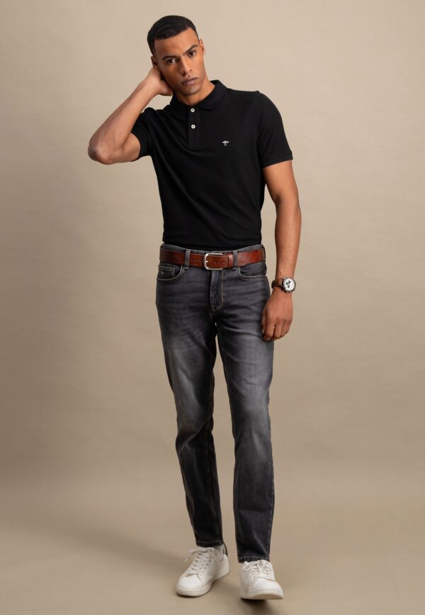 Fynch Hatton Premium cotton polo shirt - Black - Image 5
