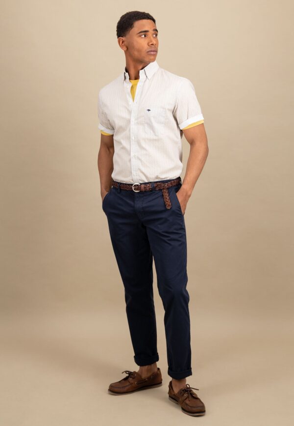 Fynch Hatton Short-sleeved cotton shirt - Yellow - Image 3