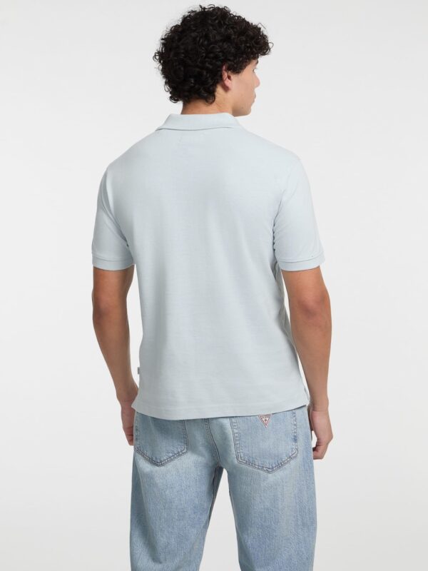 Guess Jeans Striped Logo embroidery polo - Light Blue - Image 4