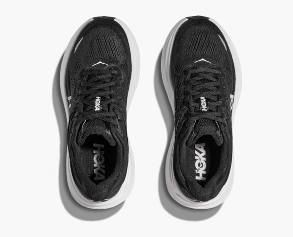 Hoka Bondi 9 Ladies Wide Fit - Black White - Image 5