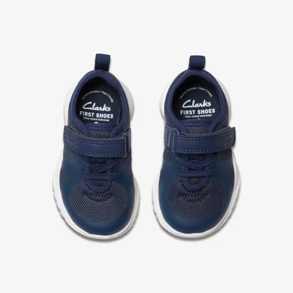 Clarks Feather Ath Toddler - Navy - Image 6