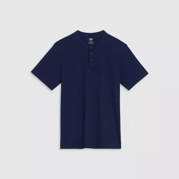 Levi’s Short Sleeve Housemark Henley - True Indigo