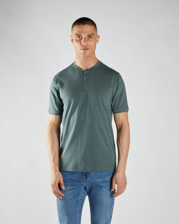 Diesel Pacey Henley SS Top - Lawn Green - Image 2