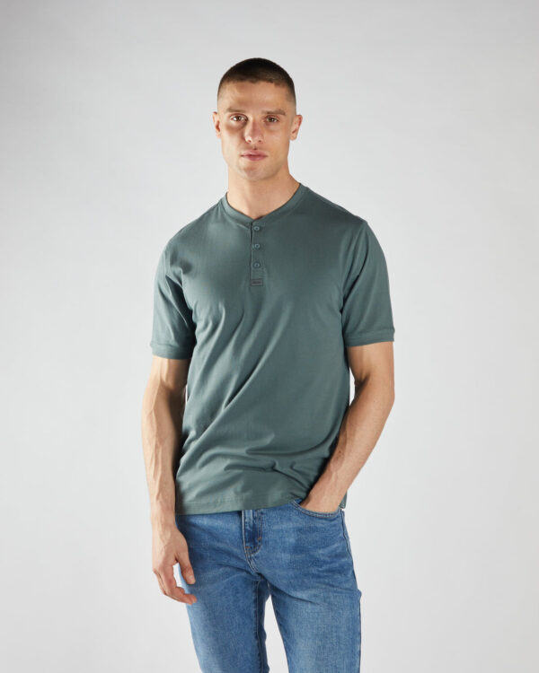 Diesel Pacey Henley SS Top - Lawn Green - Image 3