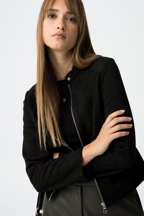 Tiffosi Suede Effect Jacket - Black - Image 3