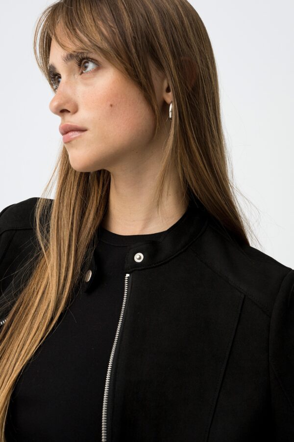 Tiffosi Suede Effect Jacket - Black - Image 5