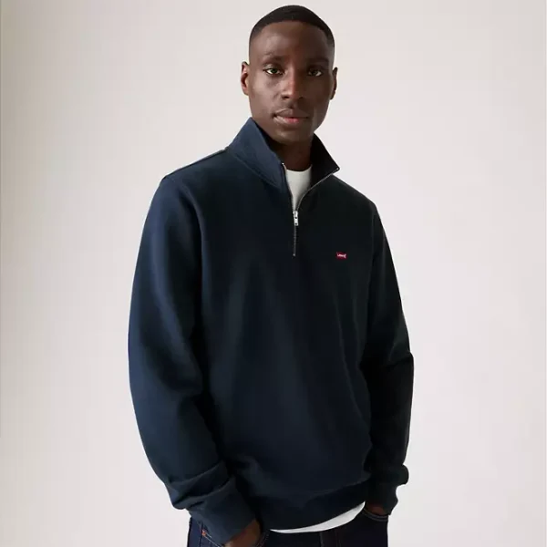 Levi’s Original Housemark Quarter-zip Pullover - Navy - Image 2