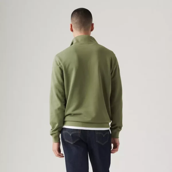 Levi’s Original Housemark Quarter-zip Pullover - Moss Olive - Image 5